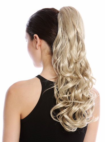 Ponytail Hairpiece Extensions Claw Grip Clamp long slightly curled champagne blond 17" SP-31-A-V-22