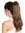 Ponytail Hairpiece Extensions Claw Grip Clamp long smooth slightly waved medium brown 17"