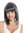 women's party wig carnival shoulder length long bob sleek fringe black grey mottled