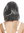 women's party wig carnival shoulder length long bob sleek fringe black grey mottled