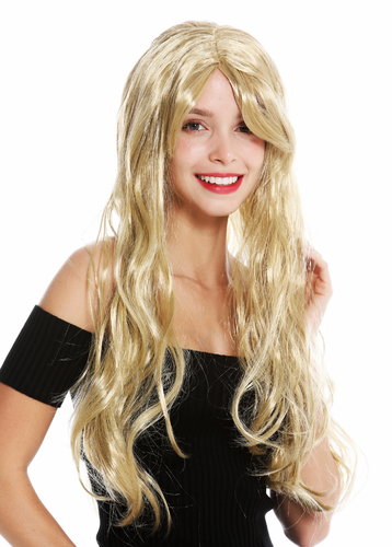 women's party wig carnival Halloween long sleek fair blonde 90924-ZA89
