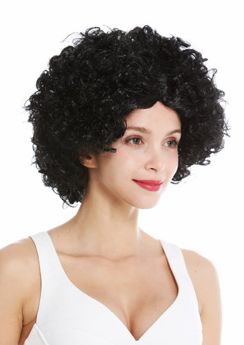 women's party wig carnival funky 60's 70's funk afro curls middle parting black DH1101-ZA103