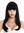 women's quality wig long sleek fringe black retro look 50's MA116-1