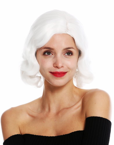 women's quality wig 20's swing jazz Charleston Chicago middle parting waves wavy white GFW1726-1001