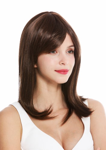 women's quality wig medium length sleek parting brown dark brown mix GFW2626-2-30