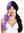 women's quality wig Cosplay long braids fringe half purple half black GFW3011