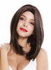 women's quality wig shoulder length short long bob middle parting sleek brown GFW2336-6
