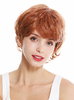 women's quality wig fringe short wild wavy highlights reddish brown blonde YZF-41008