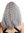 women's quality wig very long voluminous frizzy curls middle parting grey light grey YZF-7304-T0906