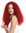women's quality wig very long voluminous frizzy curls middle parting red fiery red YZF-7304-T1557
