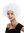 women's party wig carnival Halloween Diva short curly middle parting white 1352-ZA62