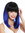 VK-2-F22YS1B quality women's wig shoulder length sleek fringe vamp ombre mix black blue
