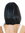 VK-3-2HF21 quality wig short shoulder length long bob sleek Balayage black- brown blue highlighted