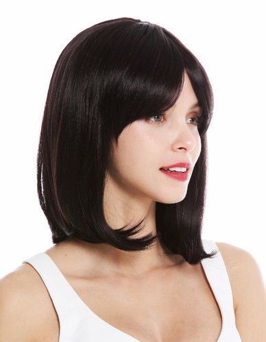 VK-3-3HDEEPVIOL quality wig short shoulder length long bob sleek Balayage brown violet highlighted