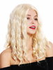 VK-9-988 quality women's wig long wavy middle parting hairline blonde light blonde