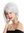 KC-48-66T women's quality wig short long bob layered parted parting sleek light grey white