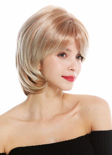 720-C-27T88 women's quality wig short parting parted blonde highlighted