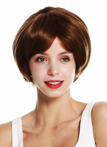 KZY-5-6 women's quality wig short round bob voluminous chestnut brown