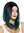 ZM-1769-BDR1B women's quality wig short sleek long bob middle parting ombre black green