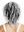 ZM-1590-1BTSILVER women's quality wig shoulder length frizzy curls black grey highlights