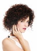 VK-11-2T30 women's quality wig short voluminous frizzy curly curls chestnut brown mix highlights