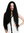VK-55-1B women's quality wig very long voluminous frizzy curls middle parting black