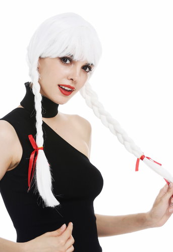 XR-008-P60 wig women's wig carnival long plaited braids fringe white