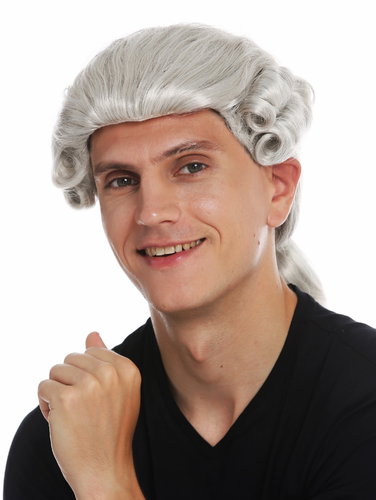 VK-31-59 wig men man high quality historic baroque renaissance light grey braid noble man