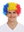 MMAM-15M wig carnival clown frizzy curls frizzy head blue yellow red afro fan-wig