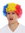 MMAM-15M wig carnival clown frizzy curls frizzy head blue yellow red afro fan-wig