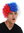 MMAM-15M wig carnival clown frizzy curls frizzy head red blue white afro fan-wig