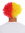 MMAM-15M wig carnival afro fan-wig soccer football world cup yellow red half and half