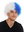 MMAM-15M wig carnival afro fan-wig soccer football world cup Blue white half and half