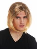 14-ZA30A-02A wig carnival men sleek middle parting pop singer crooner handsome blonde brown ombre