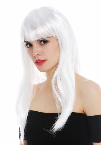 32582-P68 wig carnival women long sleek fringe white fairy snow queen