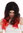 DEC203-P103-13 wig carnival Halloween women long middle parting wavy black red tips devil witch