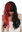 6820739-FR103-12 wig carnival Cosplay women long wavy fringe black red half and half parted