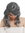 DEC140A-ZA103-68A wig carnival women Halloween sleek black grey mottled grey plaited coil of hair