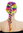 Perücke regenbogenfarben bunt Zopf geflochten lang 31946-FR-coloured