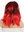 Perücke lang glatt Mittelscheitel schwarz rot gesträhnt Teufelin 63040-P103-13
