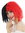 DEC299-P103-13 wig women's wig Halloween carnival shoulder length curls black red half and half
