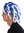 69007-P68-C3 wig carnival fan wig men women blue white plaited rasta dreadlocks shoulder length