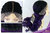 Perücke Lace-Front extrem lang voluminös gelockt Ombre Schwarz Violett DW2904-MF-PURPLEYS1B