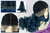Perücke Lace-Front extrem lang voluminös gelockt Ombre Schwarz Blau DW2908-MF-BLUEYS1B