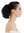 Hairpiece ponytail extension comb short straight curving tips voluminous black