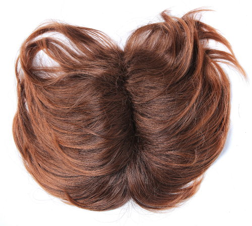 Hairpiece toupee Hair Thickening Clip-in Clips parted brown copper brown mix