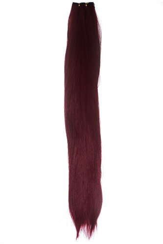 Weft tress of synthetic hair sleek for wig extension making length 30 width 98 inches garnet red