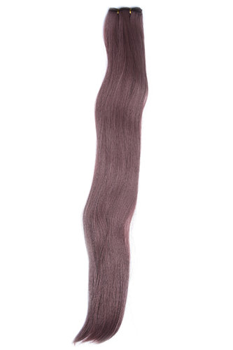Weft tress of synthetic hair sleek for wig extension making length 30 width 98 inches dark pink