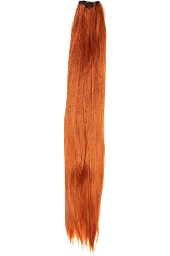Weft tress of synthetic hair sleek for wig extension making length 30 width 98 inches bright red