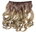 Clip-in hair extension 5 clips wide curled wavy ombre dark blonde ash blond mix 15 inches